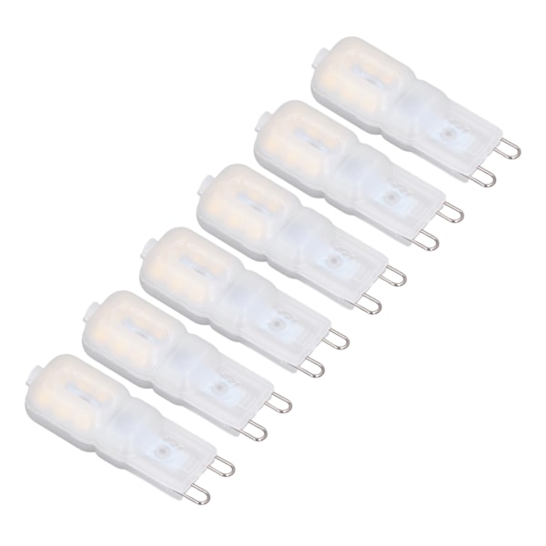 G9 LED-lampa 6-pack, Miljövänlig 3W (Motsvarar 25W Halogen), 3000K Mjukt Varmvitt, Ej Dimbar, Snabb Värmeavledning, Internationell Standard