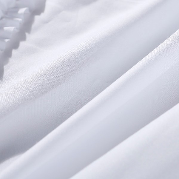 3-delat Set Modern Stil Rynkad Polyester Sängkläder Kuddfodral Täcke (Vit Queen)