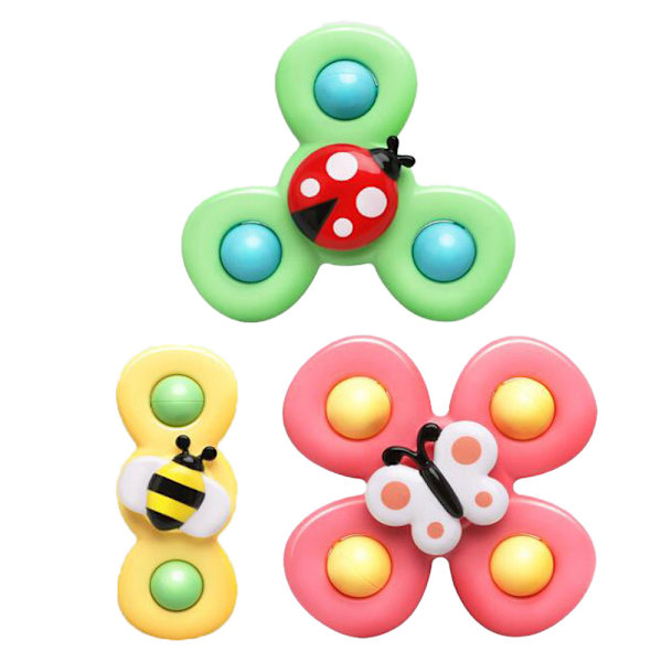 Fidgetleksaker, 3-pack sugkopp leksak, roligt insektsmönster, vattenleksak för barn, småbarn, sensorisk leksak, bebis från 1 år