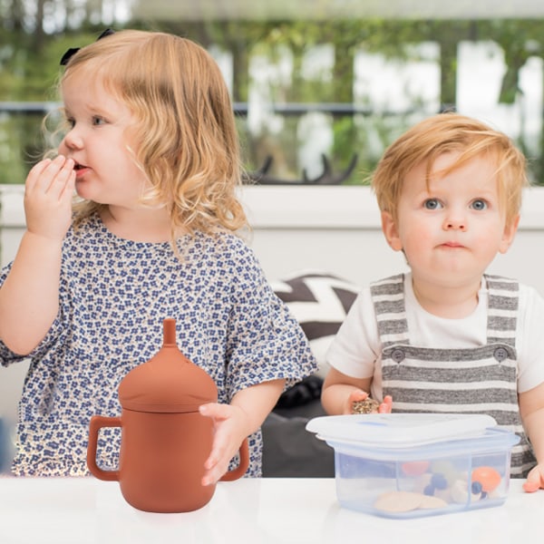 Silikone Sippy Cup med blød tud, spildsikkert låg, Anti-Slip