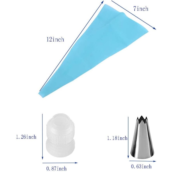 Pipingpose og tips kakedekorasjonssett Baking