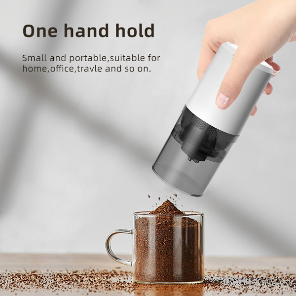 1 stk elektrisk kaffebønnekvern USB oppladbar hjem liten
