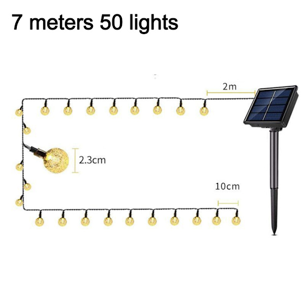 Solcelle krystal kugle lyskæde til have gårdsplads familie hol