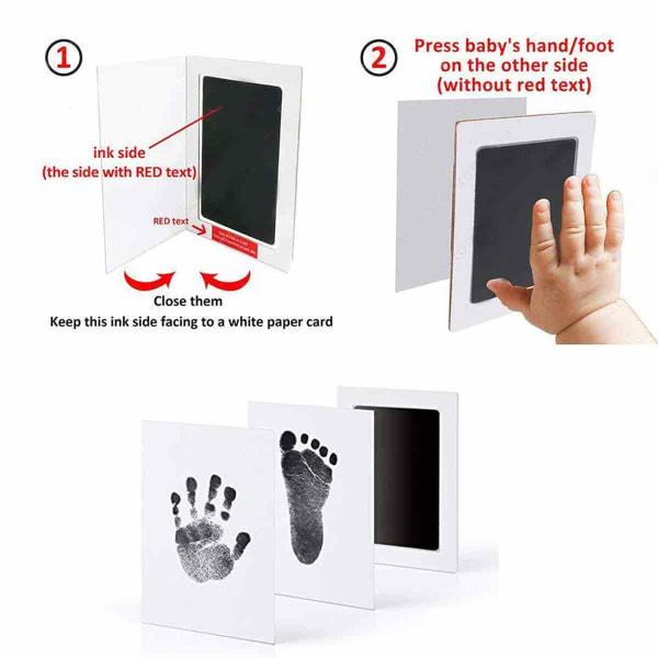 3 st Baby Imprint Set Baby Handprint och Footprint Clean Touch Ink Pad Baby Handprint Baby Skin Does Not Come