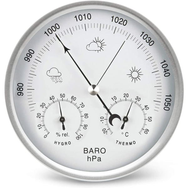 Weather Station Analogue Dial Barometer With Thermometer