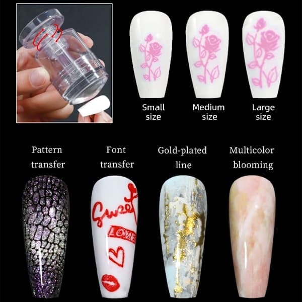 Nagelstämpel Skrapaset Transparent Roterbart
