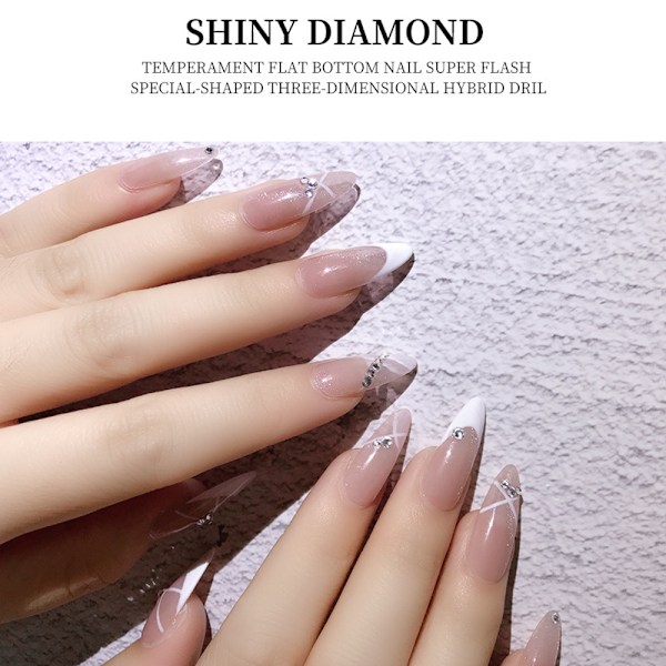 Blandade storlekar Flatback Rhinestones, Non Hotfix Round Crystal Gems
