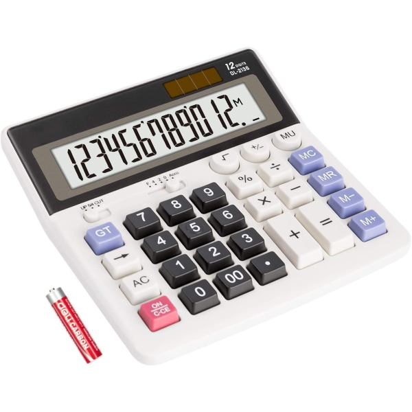 Kalkulator Business Standard funksjon, stor knapp, 12 siffer, lar