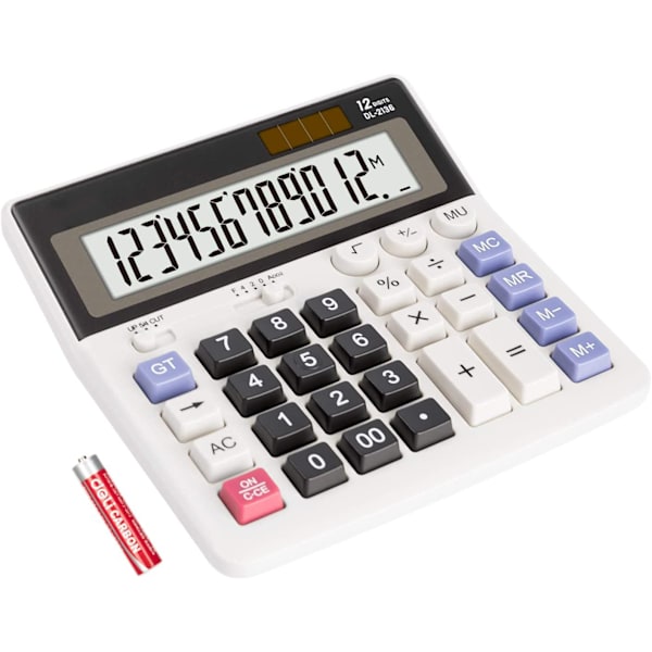 Kalkulator Business Standard Funktion, Stor Knap, 12 Cifre, Lar
