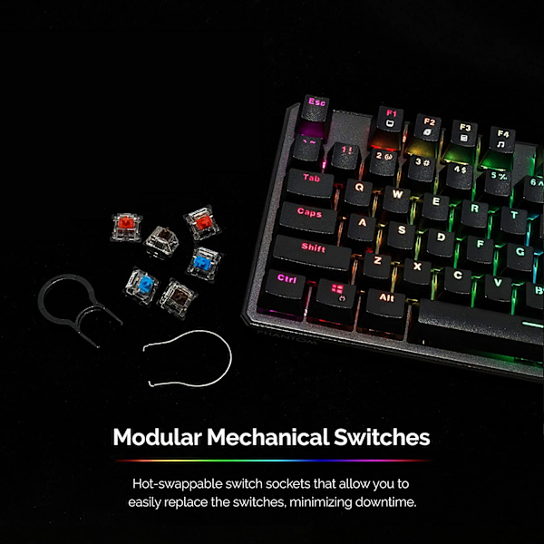 Tecware Phantom 87 Key Mekanisk Tastatur, RGB LED, Outemu
