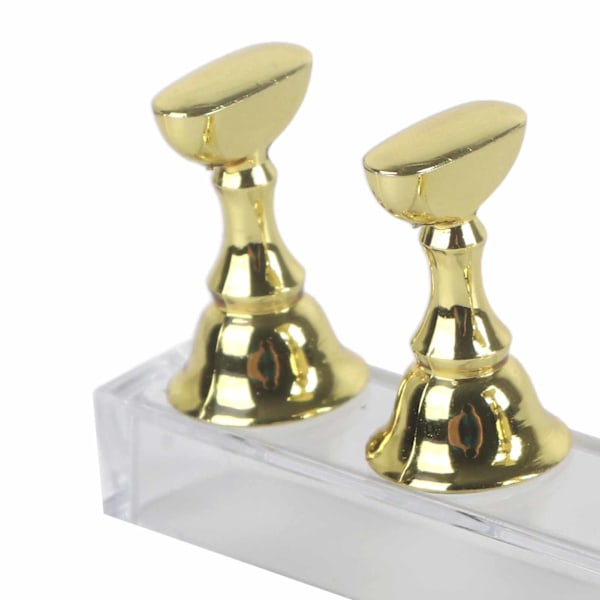 Falsk nageldisplayställhållare set nagelkonstövningshållare guld magnetisk nagelvisning hylla