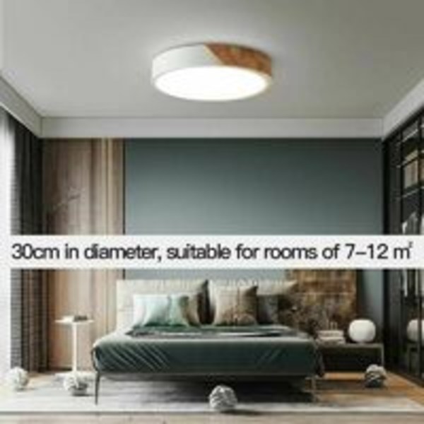 LED-taklampe 24W Tretre LED-taklampe med fjernkontroll Dimbar lysstyrke Moderne slank rund baderomsbelysning Armatur for hjemmekontor