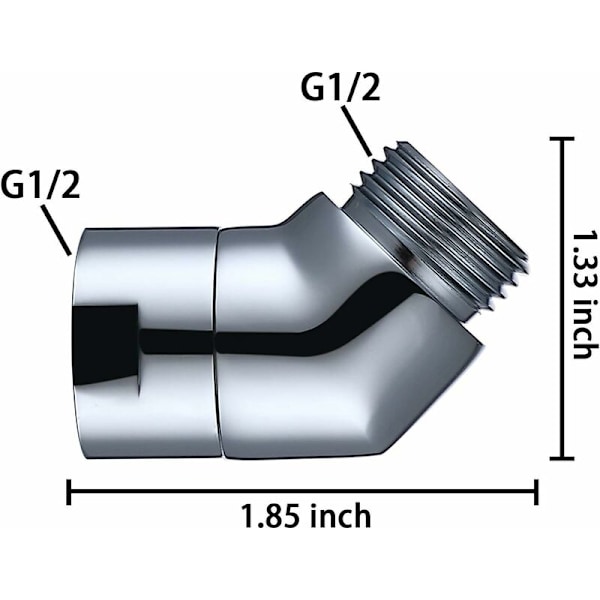 Håndholdt dusjhodeadapter (135 grader, krom)