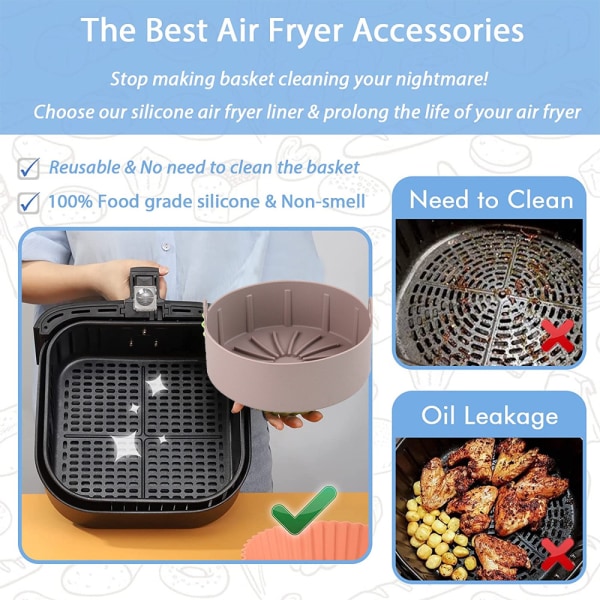 Air Fryer Silicone Pot - Uudelleen käytettävä Air Fryer silikoni