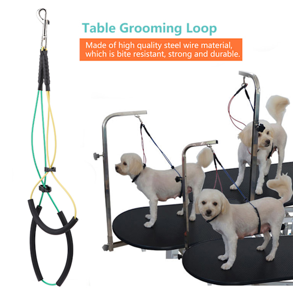 Dog Cat Grooming Loop Adjustable Double Noose Ropes for Pet Table Arm Bath Tub(S)