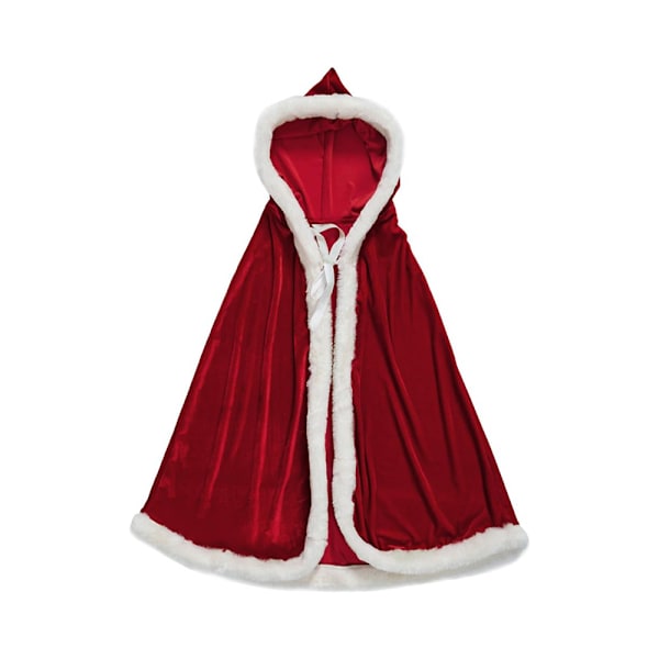 Jultomtens kappa med huva Julrock kappa Dam Jultomtens kostym Jul Fancy Dress kappa Huvad kappa Röd kostym för jul