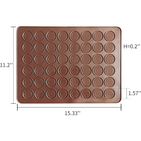 Bakmattor av silikon macaron, 2 st non-stick silikon bakmattor, matsäker bakmatta, perfekt för macaron, kakor, bröd, bakverk, efterrätt (2 st