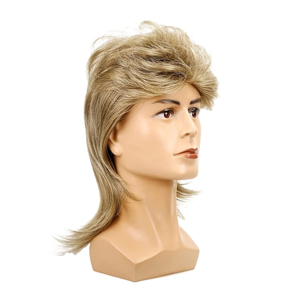 Peruk Herr Guld Mullet 80-tals Mullet Långt Syntetiskt Hår