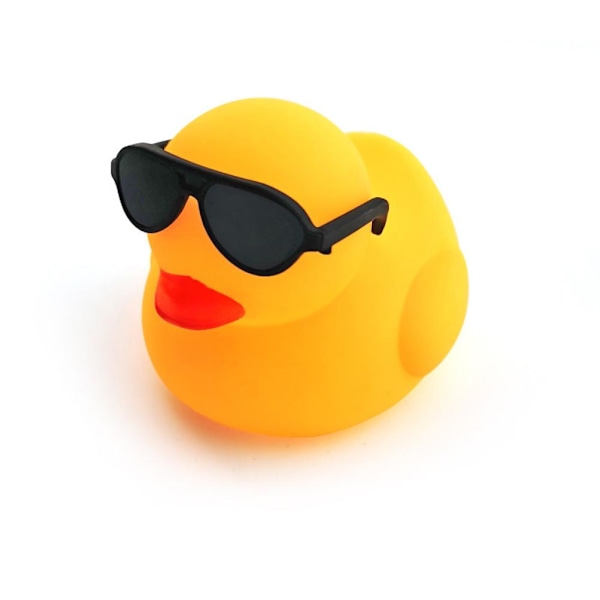 Bath Duck Toys Cartoon Rubber Duck with Swim Ring Necklace Sunglasses Baby Shower Toy Car Ornaments Dashboard Decoration