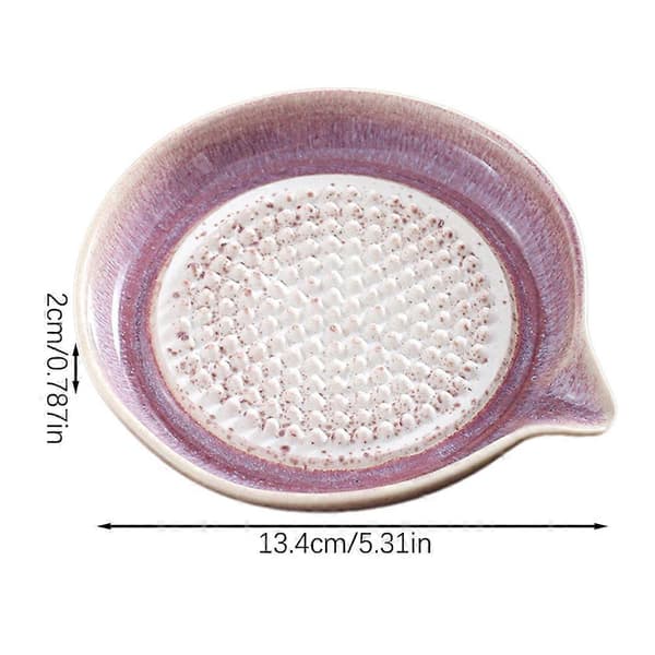 Ceramic Garlic and Ginger Grater - Grating Plate with Sharp Teeth for Fresh Flavors, Multifunctional Storage, Dishwasher Safe Blue