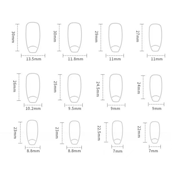 Paina kynsiin keskikokoiset tekokynnet arkku kynnet naisille perhoset design kiiltävät kynnet