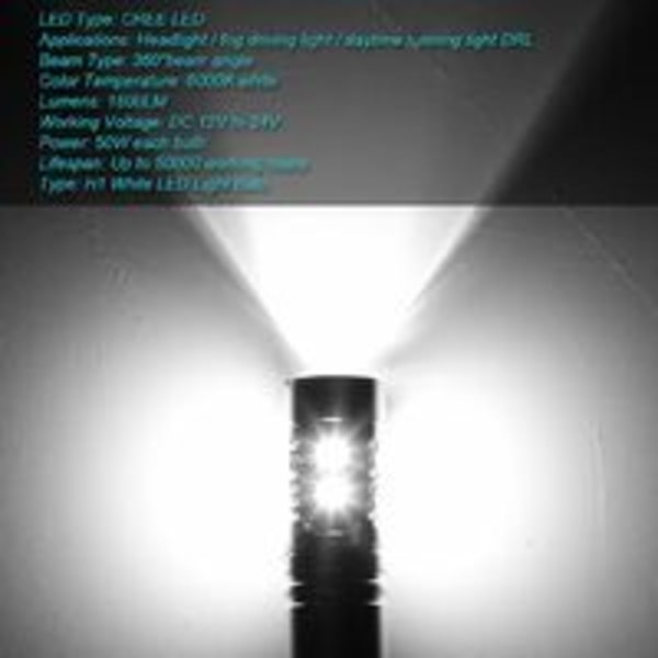 2x H1 LED-strålkastarlampa konverteringssats Dimljus Helljus