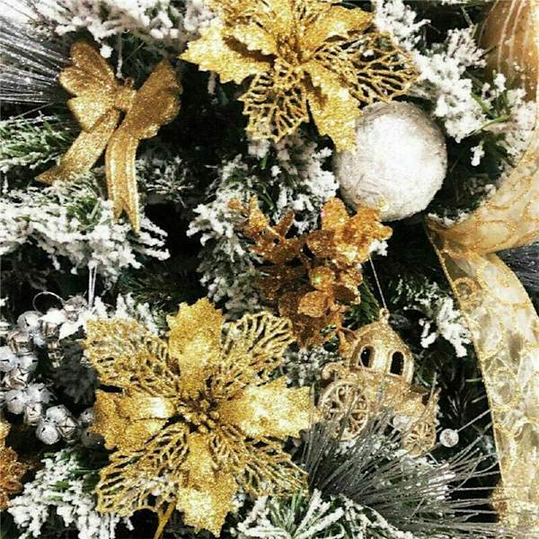 12 stk. DIY juletræ vedhæng juleblomster