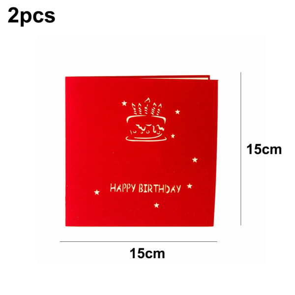 Grattis på födelsedagen Pop Up-kort, Cake Popup-papperskort, 3D Pop Up