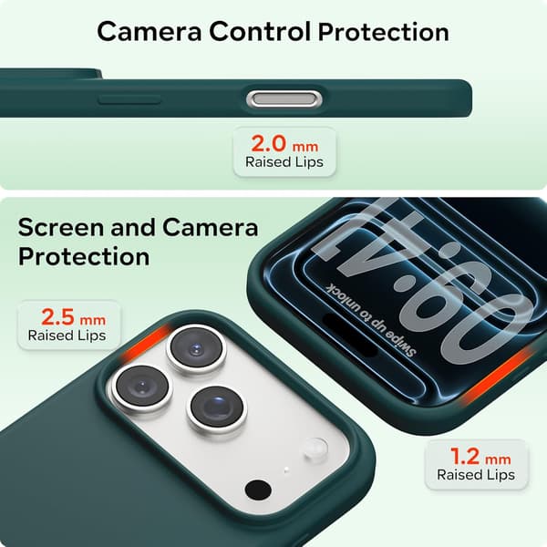 Liquid Silicone Case for 17 Pro, Shockproof Case Compatible with 17 Pro Soft Case, Full Protective Case (Olive Green) Olive Green Green Olive iPhone 17 Pro