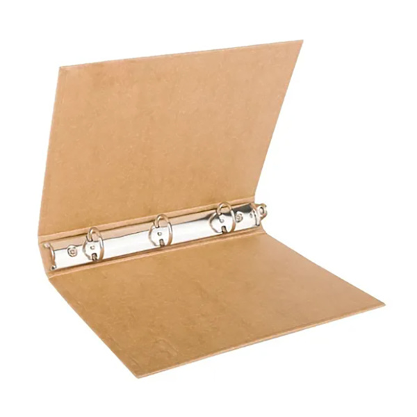 3 Ring Binder Folio 8.3x11.0in Retro Kraft Papir Stil Stærk Kobber Filmappe til Dokumenter Papirer Bøger