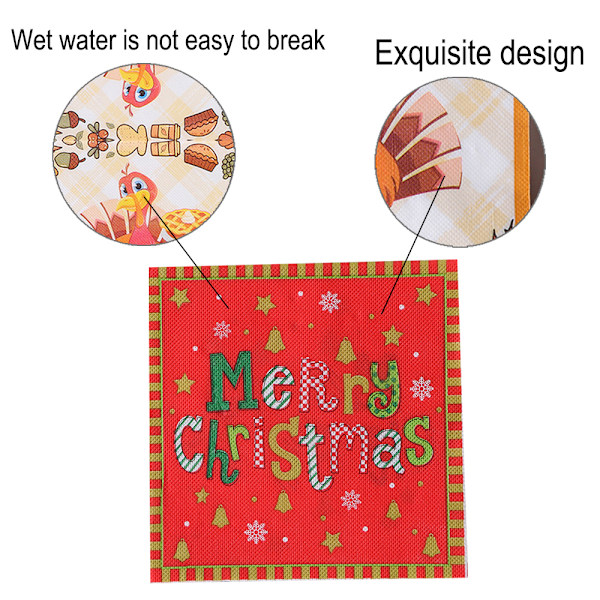 Julpappersnäsdukar, juldekorationer