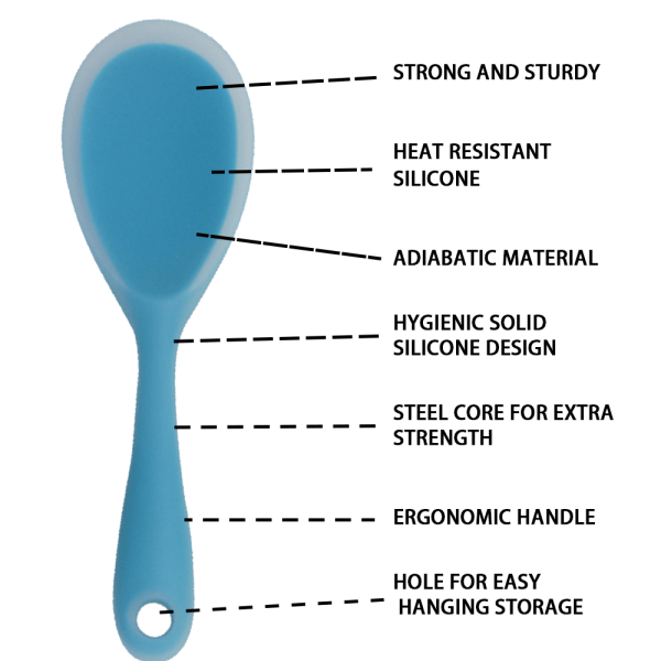 Silikonspatel för ris, non-stick, värmebeständig, kök