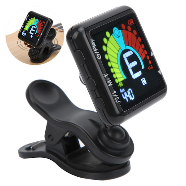 Guitar Metronom Tuner Genopladelig Præcis Elektrisk Clip-On til Violin Bas MT90R(MT90R )