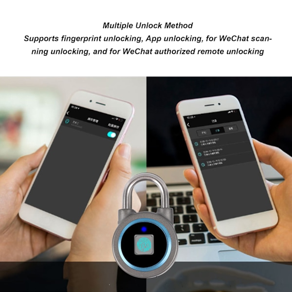 Fingeravtryckslås Bluetooth App-kontroll IP65 Vattentät Säkerhet Elektroniskt Lås för Skåp Låda Kontor Gym Blå
