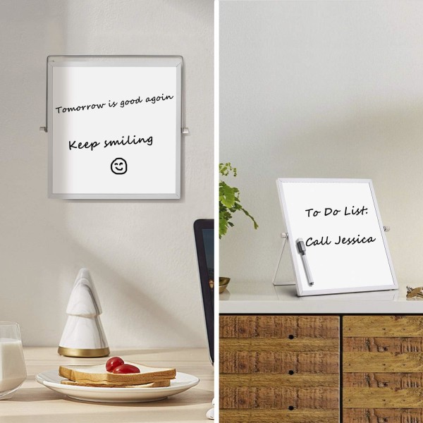 Liten torr raderbar whiteboard, magnetisk skrivbords whiteboard 10\" x