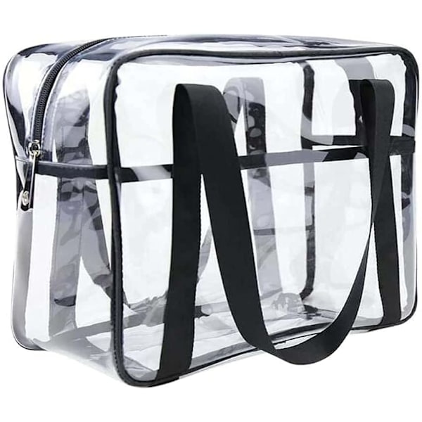 Klar kosmetik taske gennemsigtig tote taske tyk PVC lynlås