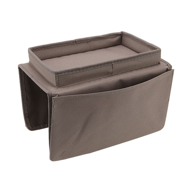 Sofa Tray Folding Arm Storage Holder Table 600D Oxford Cloth Side Pockets for Couch Coffee