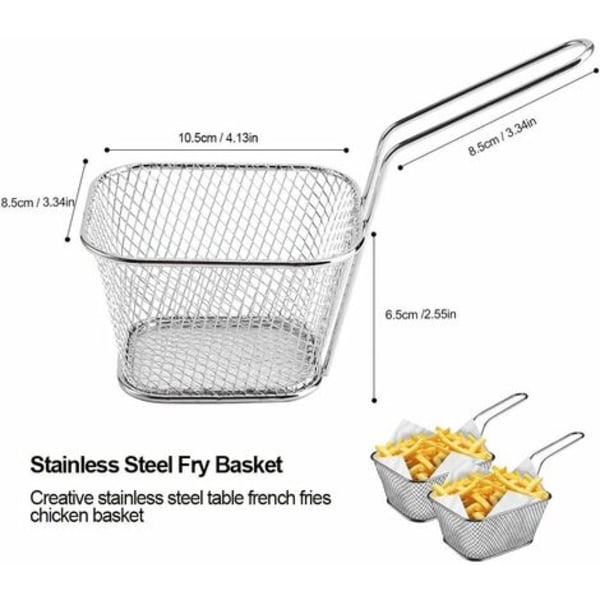 8/16/40 stk. Mini individuelle runde pommes frites kurv rustfrit stål