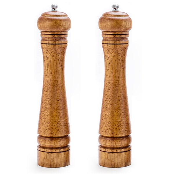 Pepper Grinder Salt and Pepper Grinder Set，Oak Wood Pepper