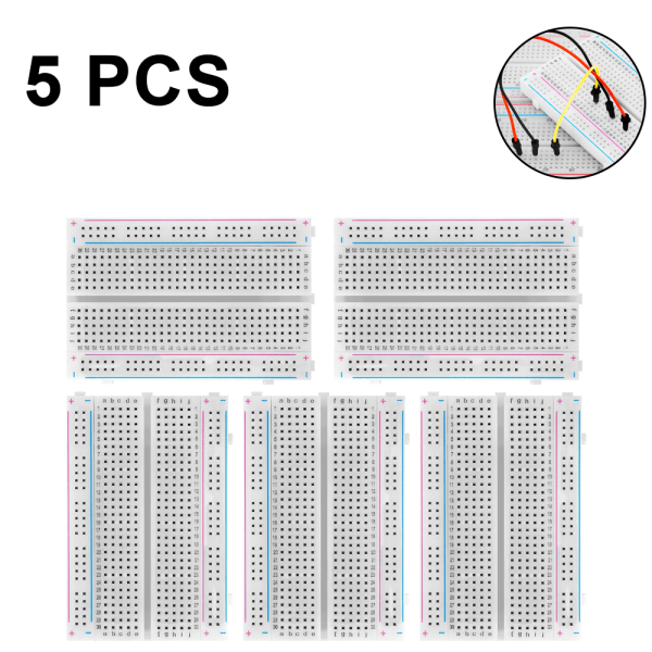5 stk. Brødbrett/Mini Brødbrett/Eksperimentbrett 400 Hull