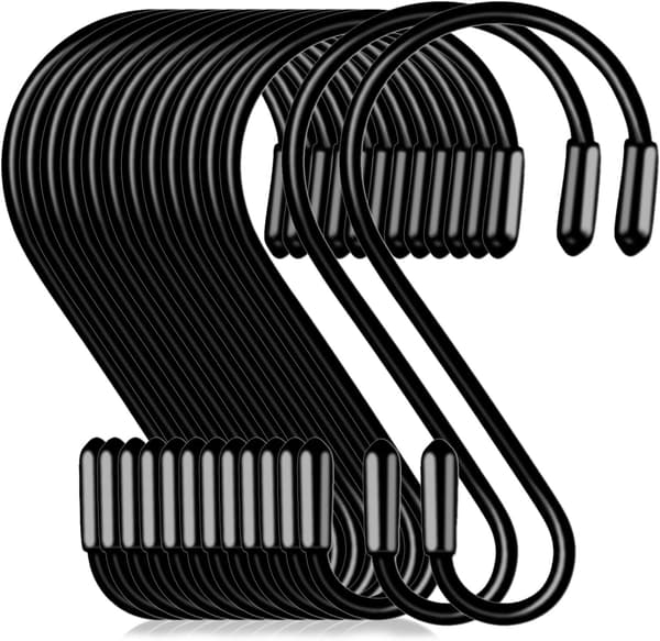 S-hooks for kitchen utensils 12-pack Black Black 118