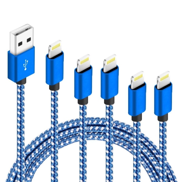 Laddare Lightning-kabel för IPhone ,5-pack - MFi-certifierad USB IPhone Snabbladdningssladd,Datasynkroniseringsöverföring för 13/12/11 Pro Max Xs X XR 8 7 6 5