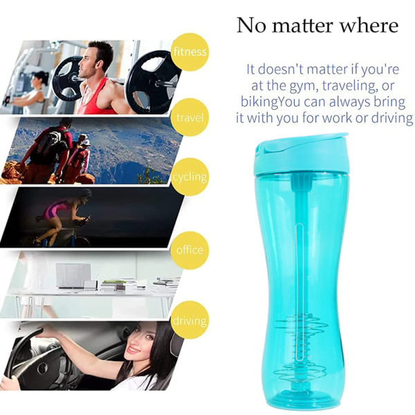 Shaker Bottle - Vuotamaton, särkymätön, hajunkestävä, BPA