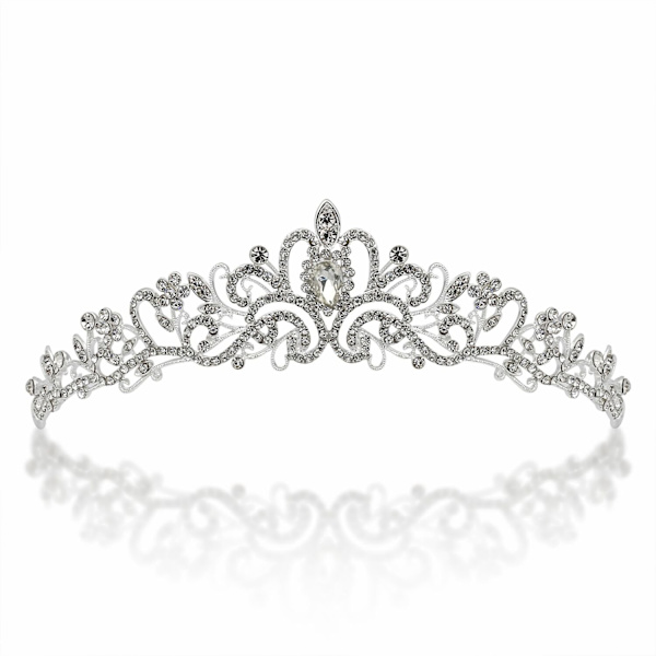 Bröllopskrona och tiara med kristaller
