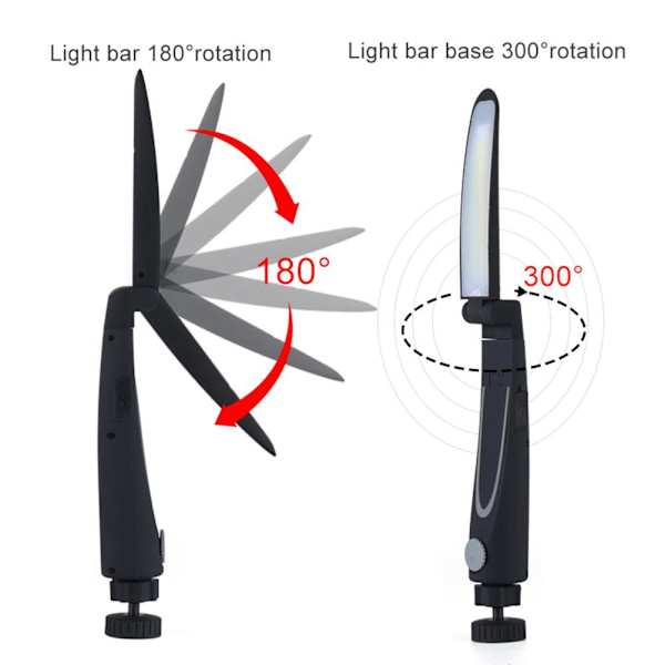 Multifunksjonell Justerbar Arbeidslys LED Lommelykt Foldbar COB Arbeidslys Oppladbar Magnet Inspeksjonslys