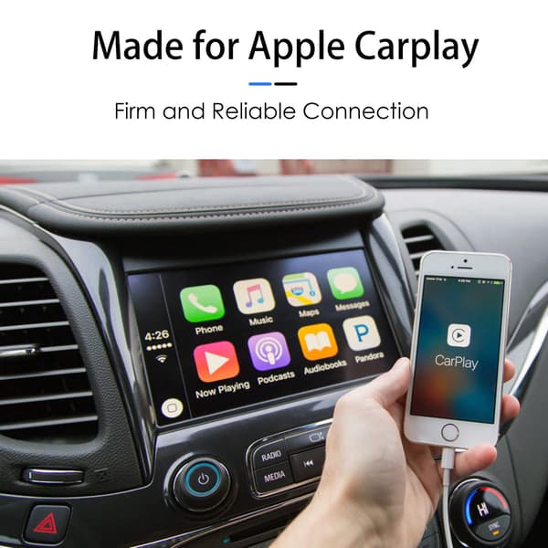 2025 Latest Model Car Apple Carplay Cable, USB A to Lightning Cable for iPhone 14, 14 Pro Max, 13, Plus, SE 2nd Gen