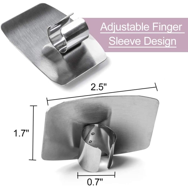 Rustfritt stål fingerbeskyttelse, kjøkkenfingerbeskytter, 4 stk