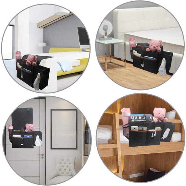 Sängförvaringsväska, sängförvaringskorg, filt förvaringsväska fäst