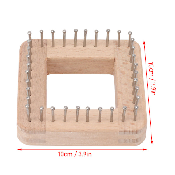 Mini firkantet strikkeværktøj med kroge Træ hæklet bræt til vævning måtte hårbånd tæppe sok 10x10cm