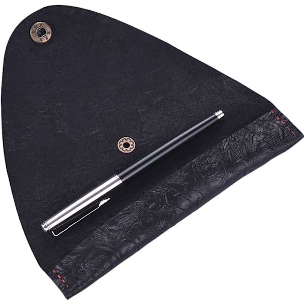 Vintage Håndlavet Læder Enkelt Pen Etui Holder Ko Hud